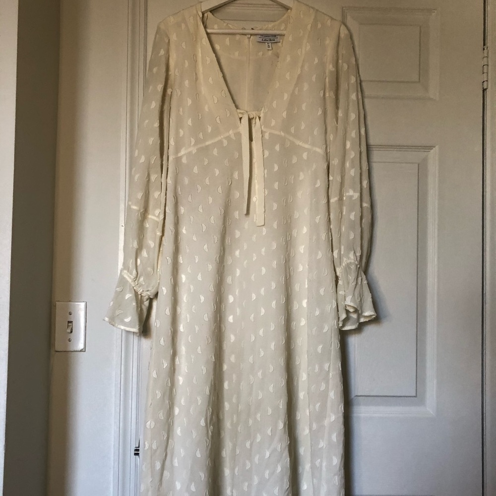 And Other Stories Dotted Low Cut Midi Dress - Picture 8 of 8